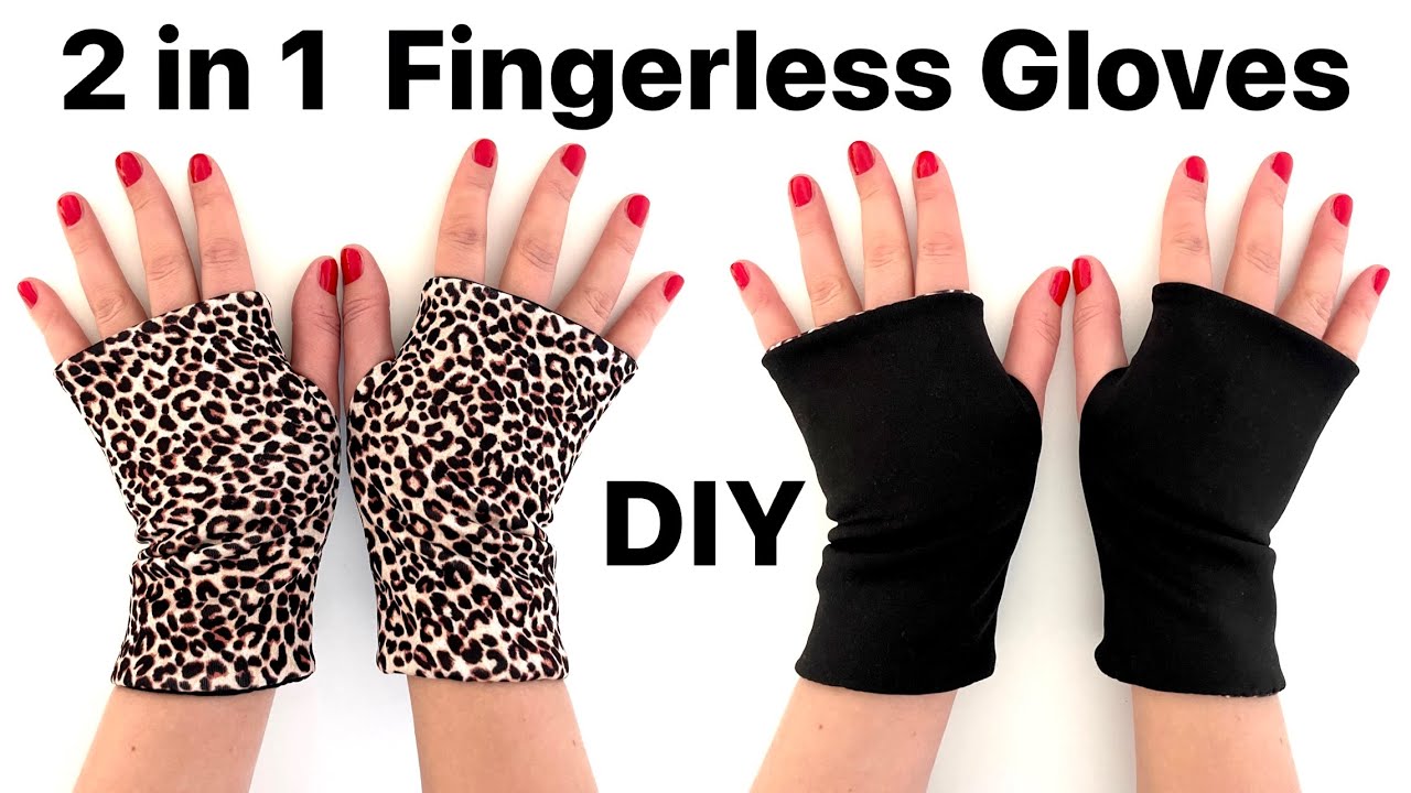How to make fingerless gloves, Reversible Glove DIY, Glove sewing, Glove diy tutorial, Anita Benko