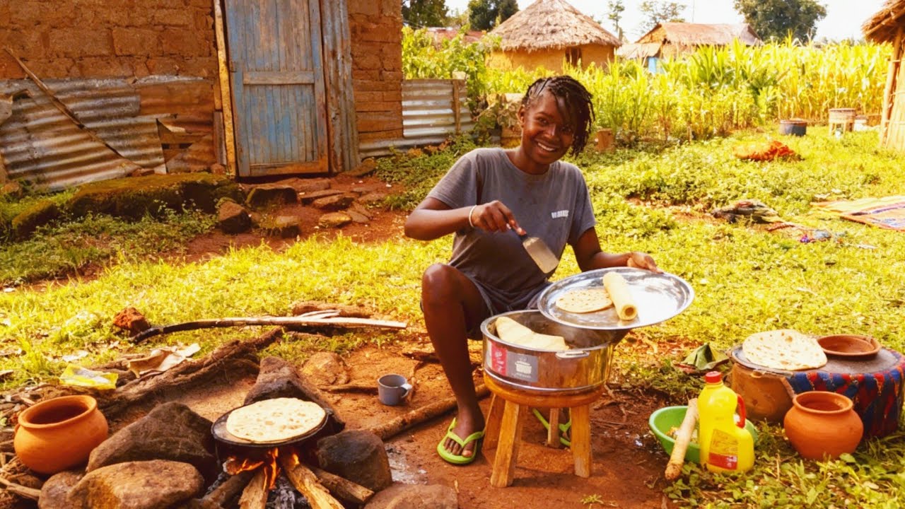 Authentic Jamaican Roti//Typical village life #villagelife 