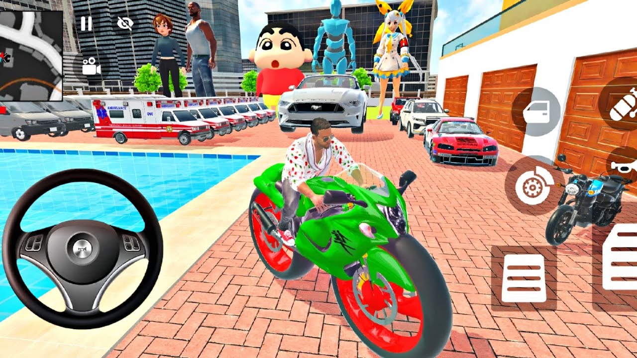 Car bike game*Franklin ordered an Indian Police car and hayabusa bike 🚛 in the game 🎮With Cars🚨