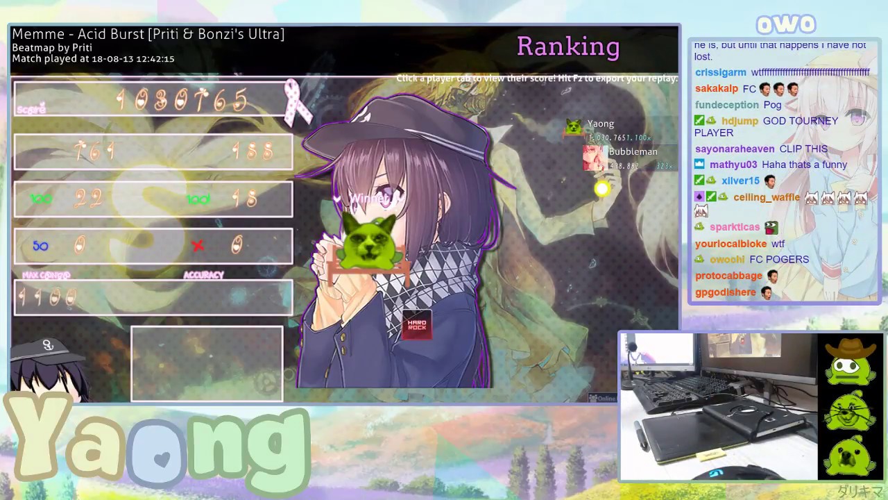 osu! | Yaong | Memme - Acid Burst [Priti & Bonzi's Ultra]+HR,Scorev2 98.13% FC IN TOURNAMENT | 457pp