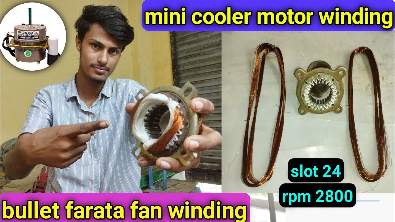 mini cooler motor winding || bullet farata fan winding | rpm 2880 | hindi
