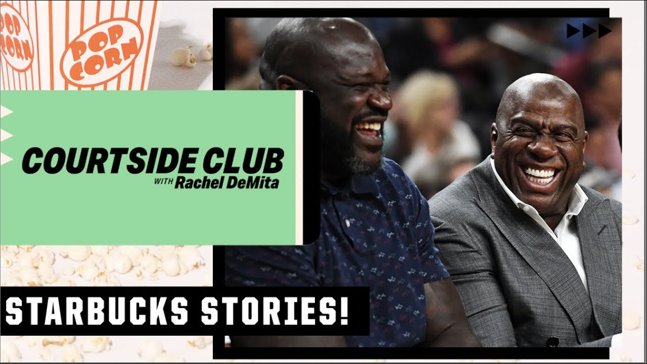 Shaq and Magic Johnson EPIC Starbucks stories! ☕️ 😂 | Courtside Club w/ Rachel DeMita