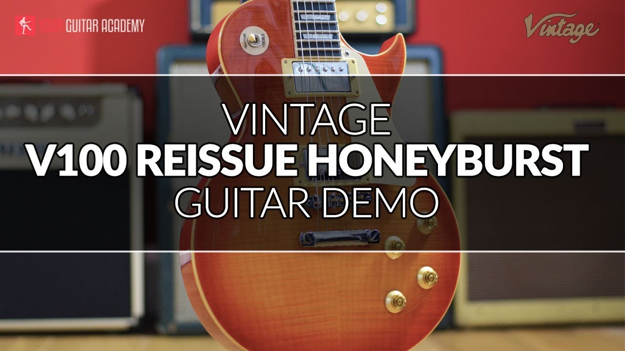 Vintage V100 Reissue Honeyburst Guitar Demo