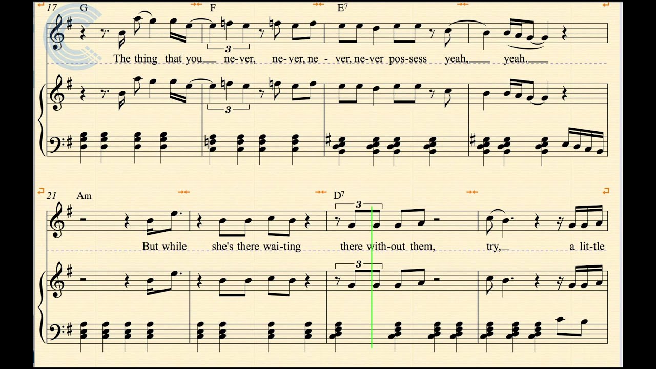 Piano - Try a Little Tenderness - Otis Redding - Sheet Music, Chords, & Vocals