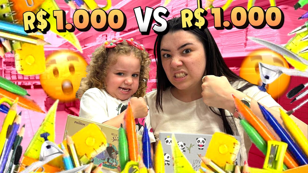 DESAFIO do MATERIAL ESCOLAR de MIL REAIS | *quem foi a melhor?*