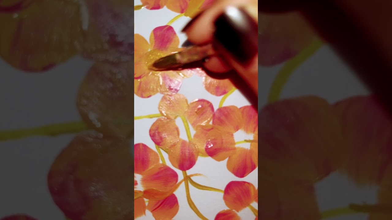 🌸 #onestrokepainting #artwork #acrylicpainting #yt #shorts #youtube #paintstrokes #satisfying