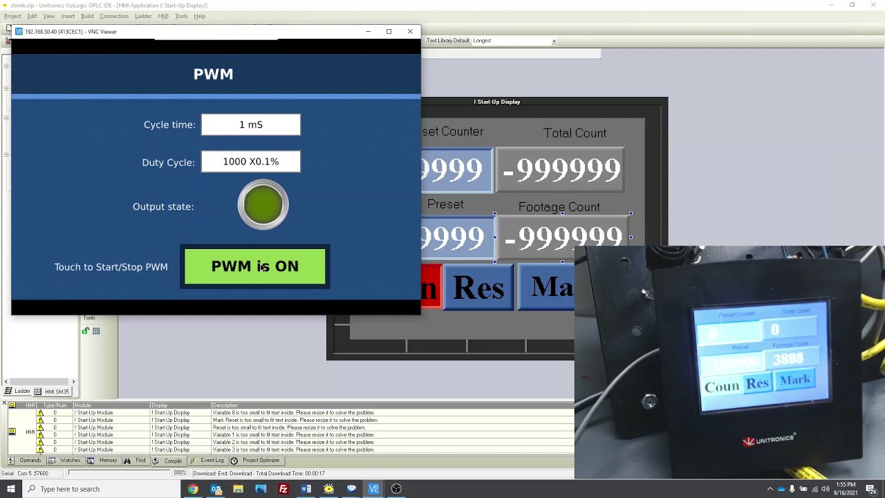Unitronics Visilogic Samba and Vision hi speed inputs