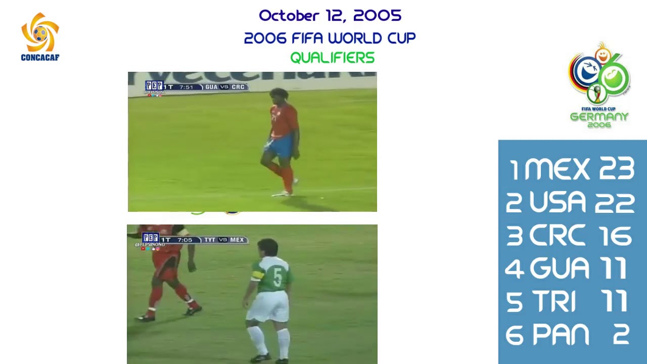 Guatemala 3 Costa Rica 1 I Trinidad and Tobago 2 Mexico 1   Hexagonal 2005