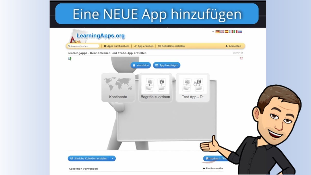 LearningApps über eine Kollektion selbst erstellen (Tutorial für Schüler)