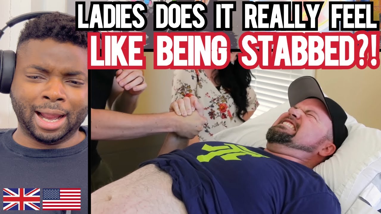 MEN TRY CHILD BIRTH LABOR CONTRACTIONS PAIN SIMULATOR! - Brit Reacts