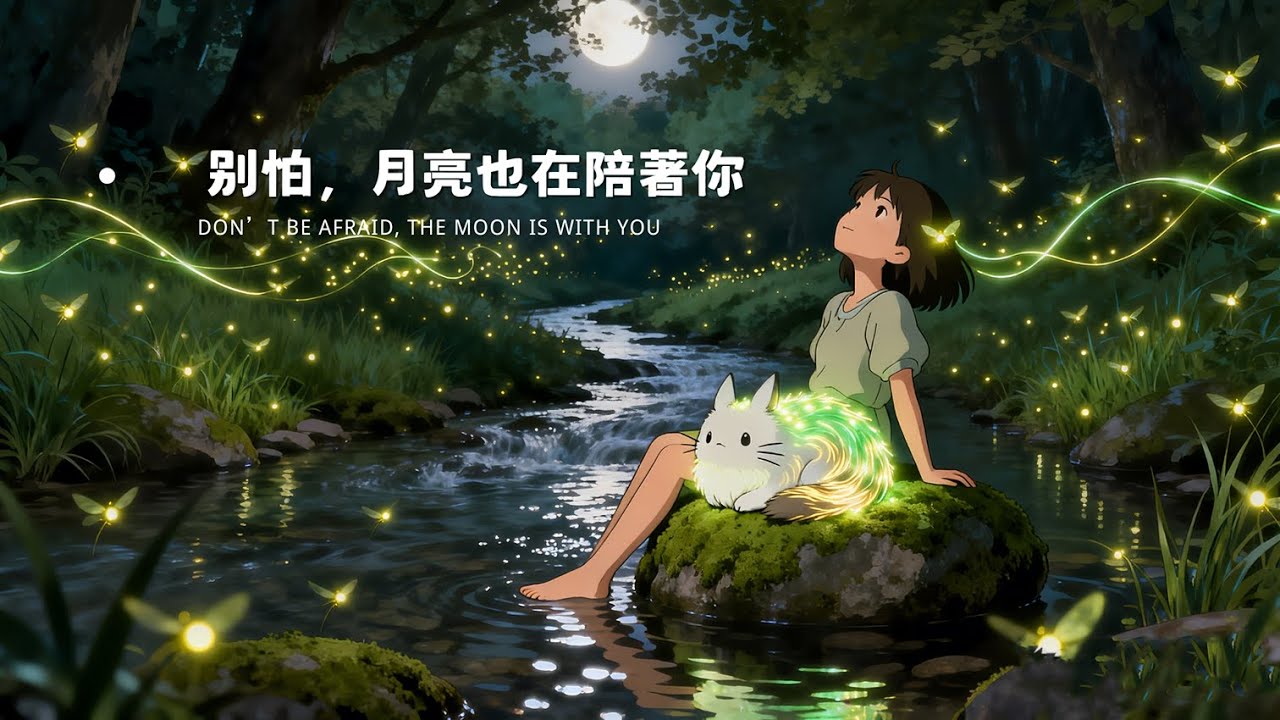 別怕，月亮也在陪著你 🌙 宮崎駿純音樂 | 夜晚陪伴音樂・安靜放鬆的夜· Quiet Night