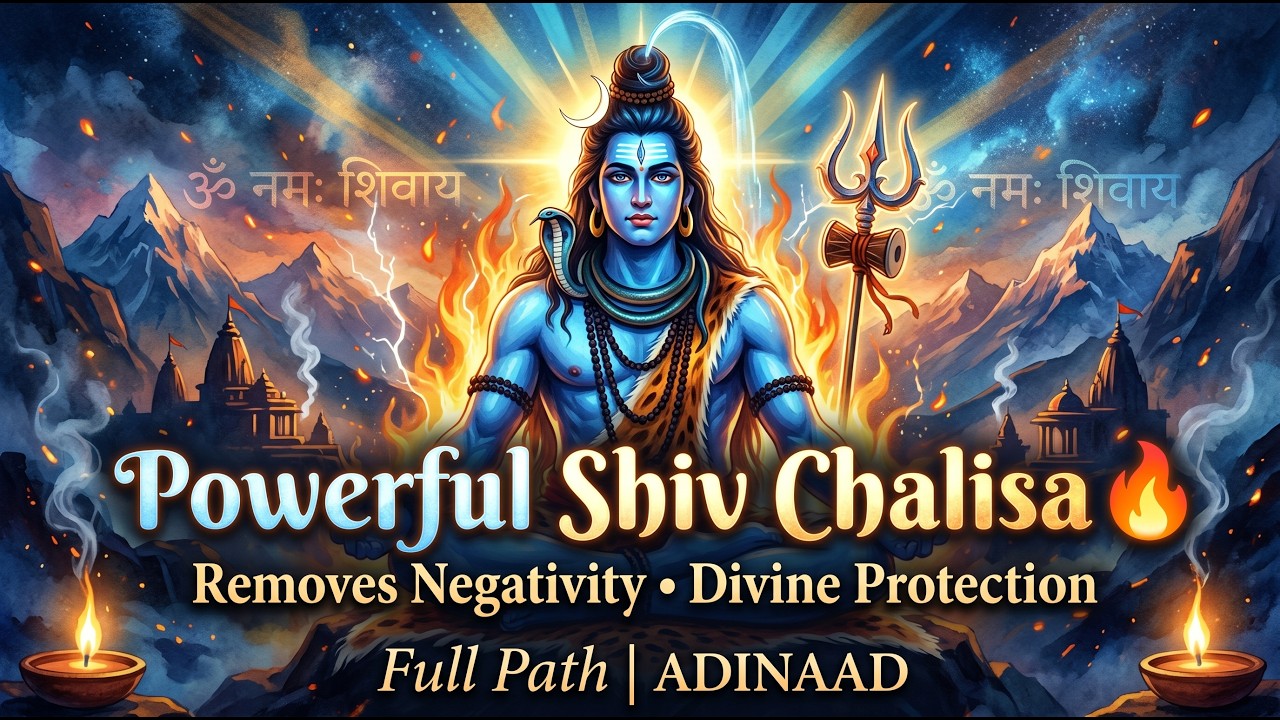 Powerful Shiv Chalisa🔥Monday Special | Removes Negativity | Divine Protection | Full Path | ADINAAD