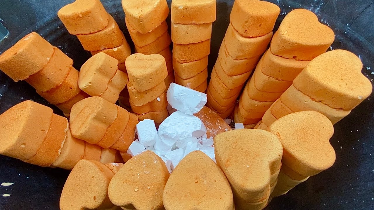 100+ Orange gym Chalk hearts • ASMR • Gym chalk Crumble