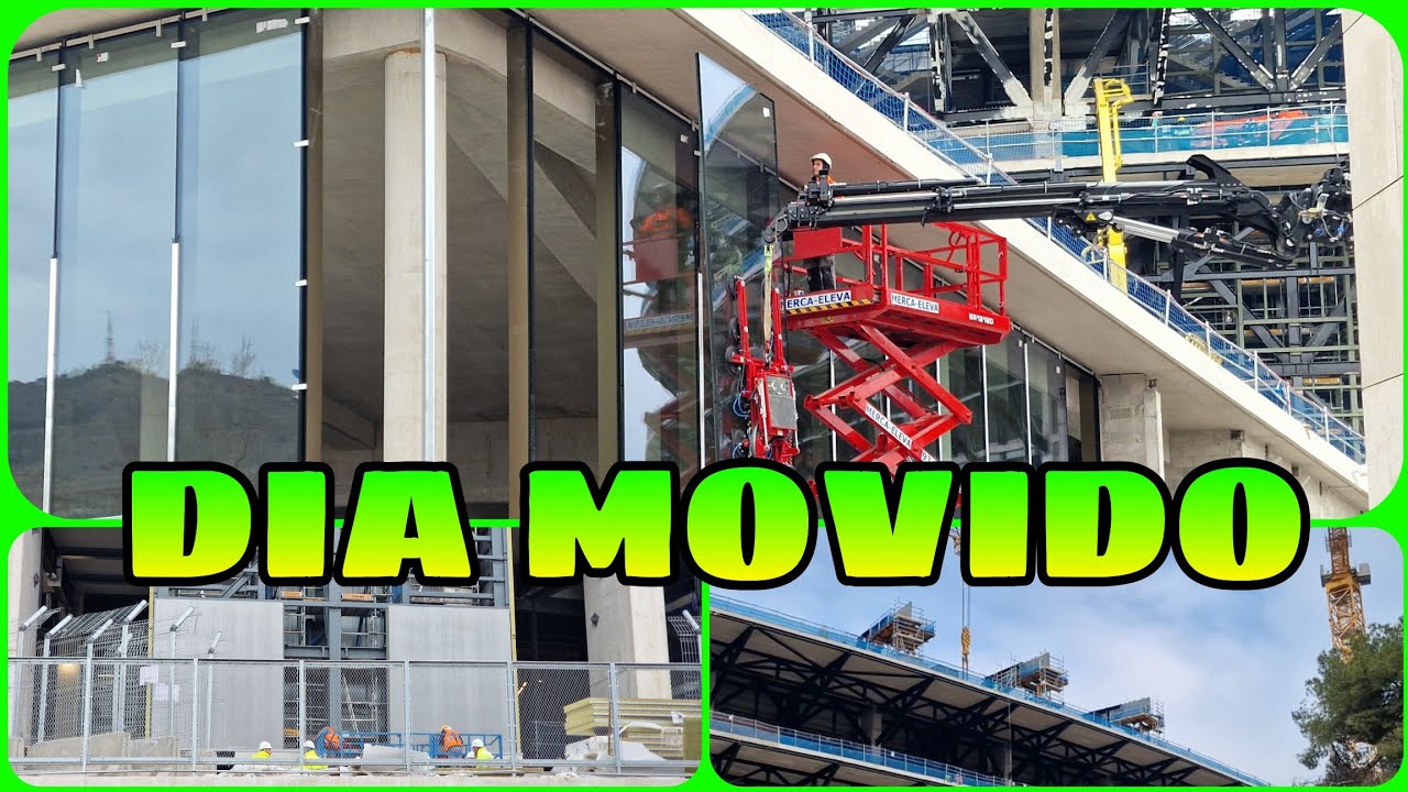 🔴OBRAS CAMP NOU (4 de Febrero)⚠️Nuevas cristaleras para la cafeter&iacute;a 