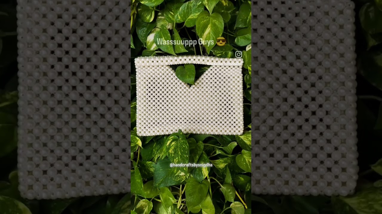 White Beaded handbag #beadedhandbag #transitionshort #youtubeshorts