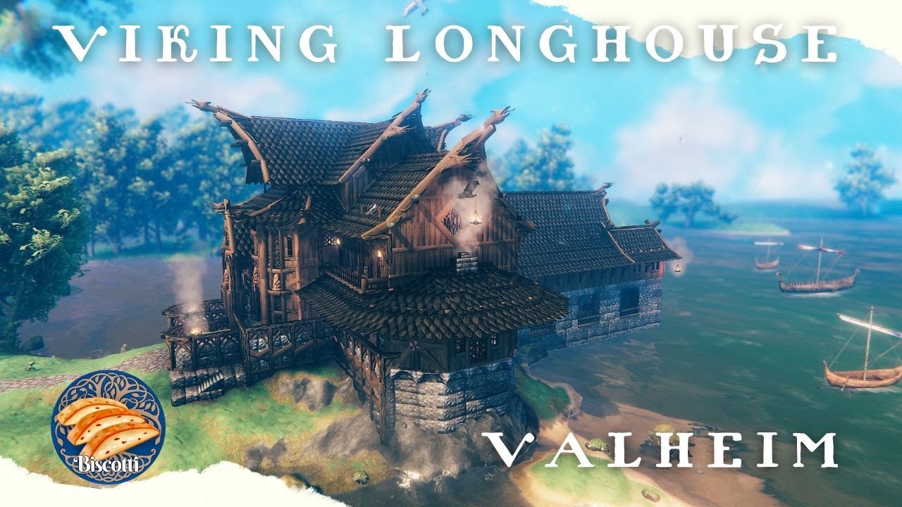 Valheim : Viking Longhouse ( dock build : Interior design )