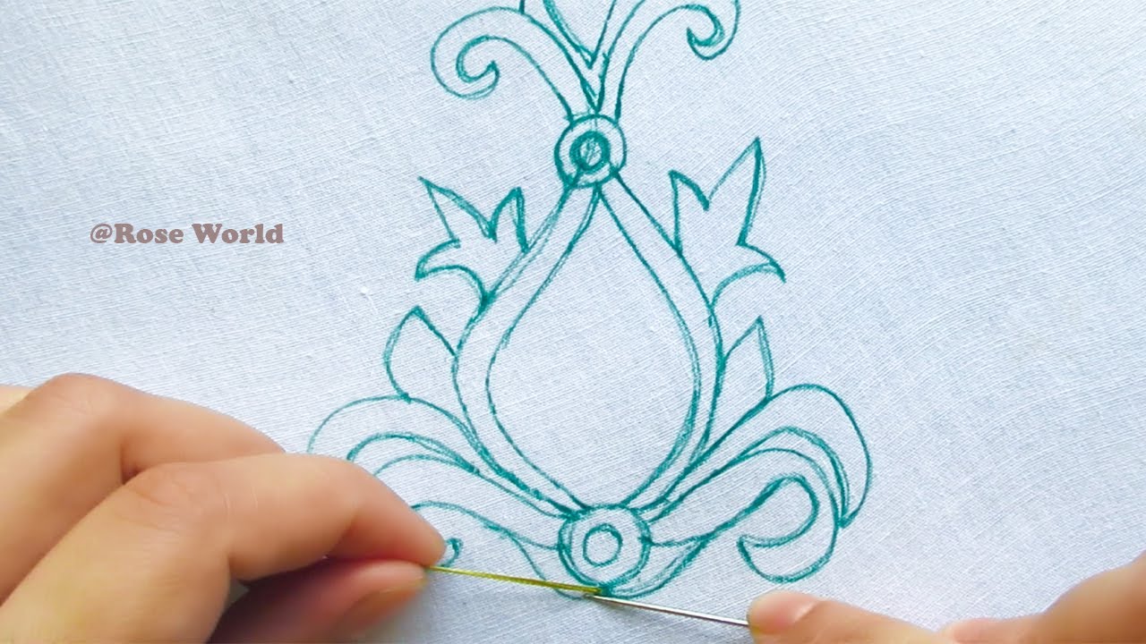 Beads Work, Bedded hand embroidery design for dress