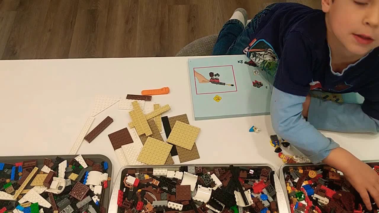 jack building his LEGO pirates ship - timelapse