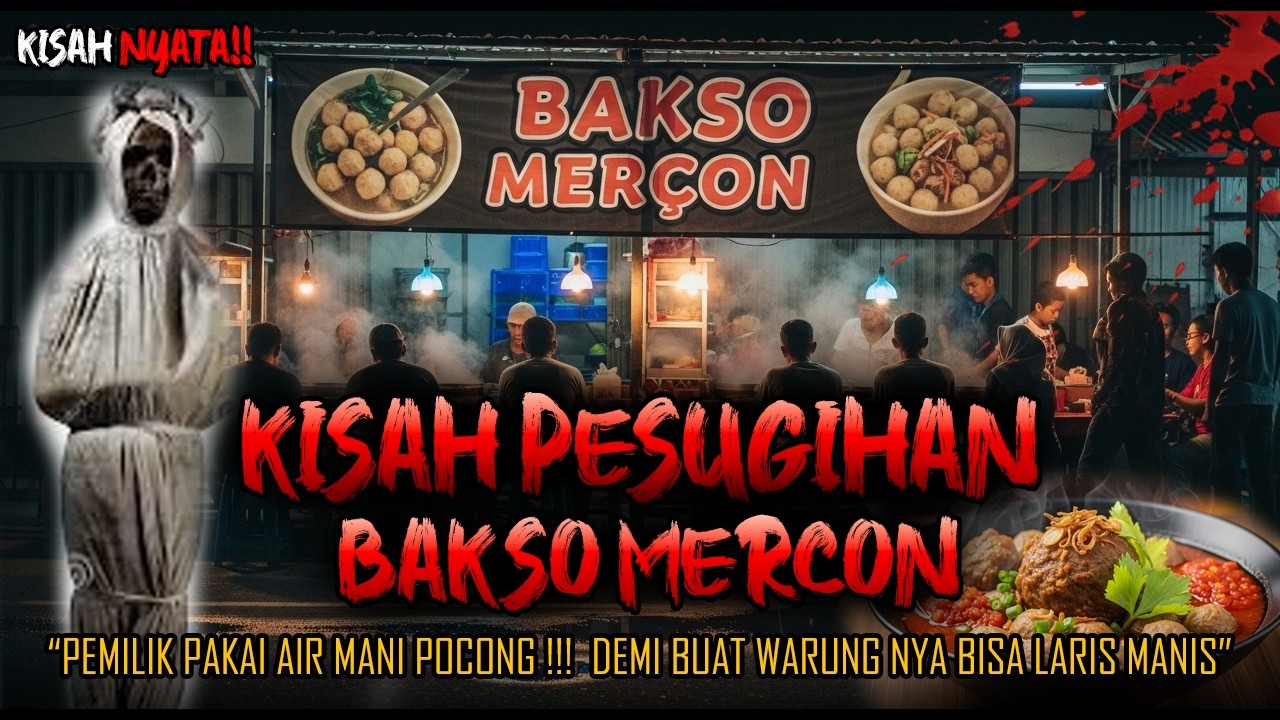 NGERI BANGETI!! KISAH PESUGIHAN BAKSO MERCON , PAKAI AIR MAN! POCONG BUAT WARUNGNYA SUPER RAMAI