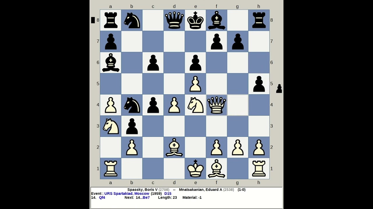 Spassky, Boris V vs Mnatsakanian, Eduard A | URS Spartakiad Chess 1959, Moscow Russia