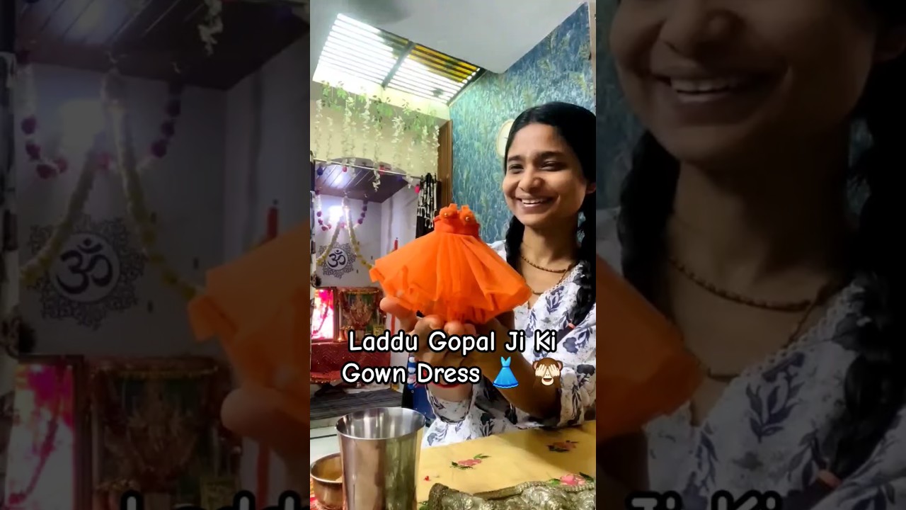 How To Make Laddu Gopal Ji Gown Dress 👗 🦚 #shorts #laddugopal #summer #dress #minivlog