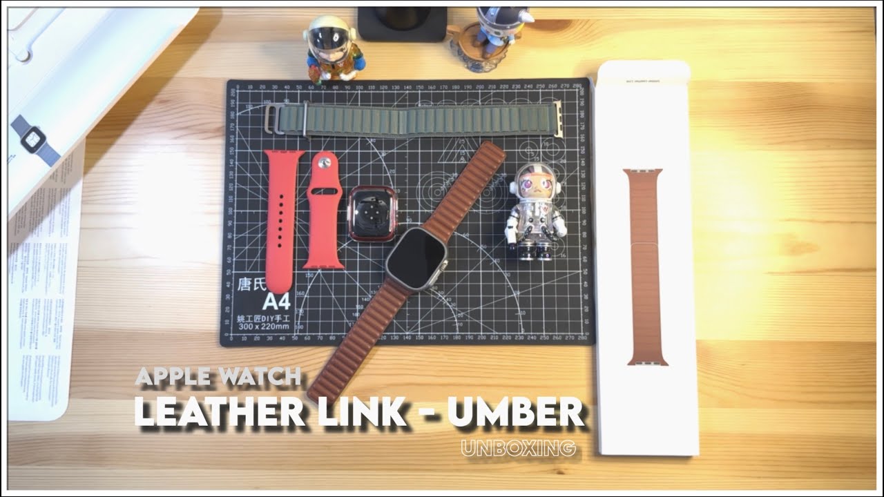 Leather Link Apple Watch Band (Umber) - Series 8 & Apple Watch Ultra Fit Test & Unboxing! (ASMR)