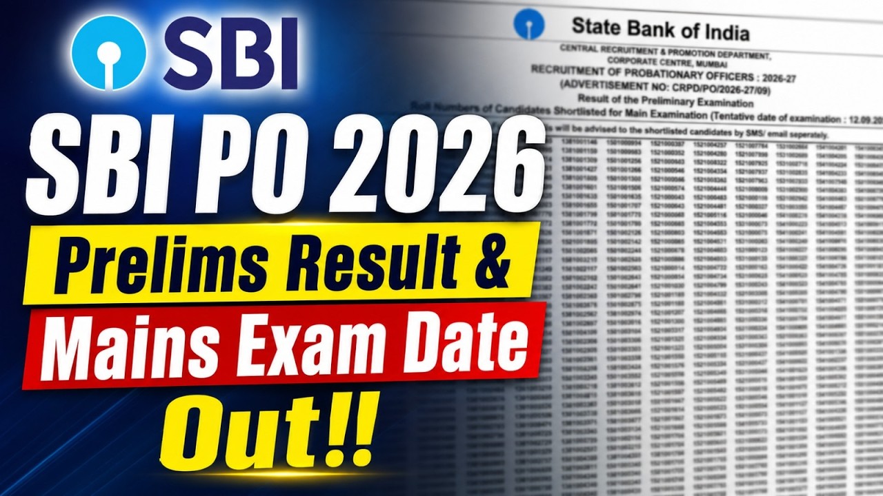 SBI PO 2026 Result OUT 🔥 Qualified Candidates Must Know | Mains Date & Cut Off