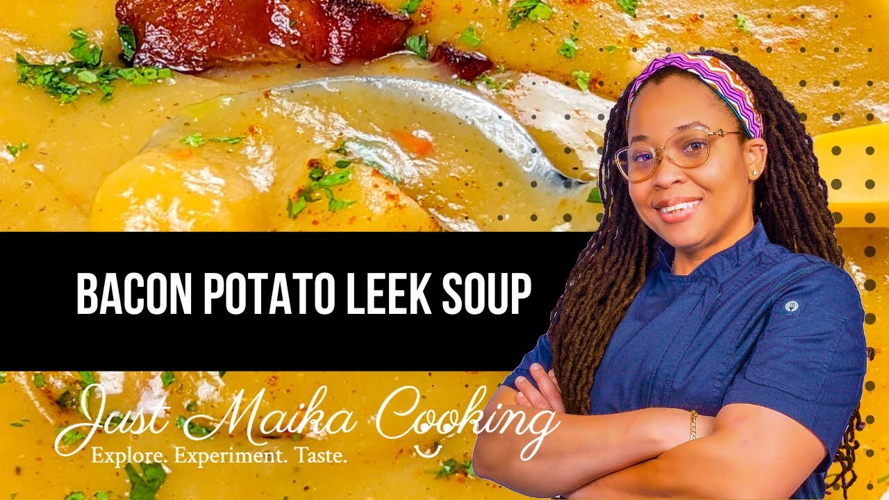 Bacon Potato Leek Soup Recipe #BaconPotatoLeekSoup #ChowderRecipe #ComfortFood #EasySoupRecipe