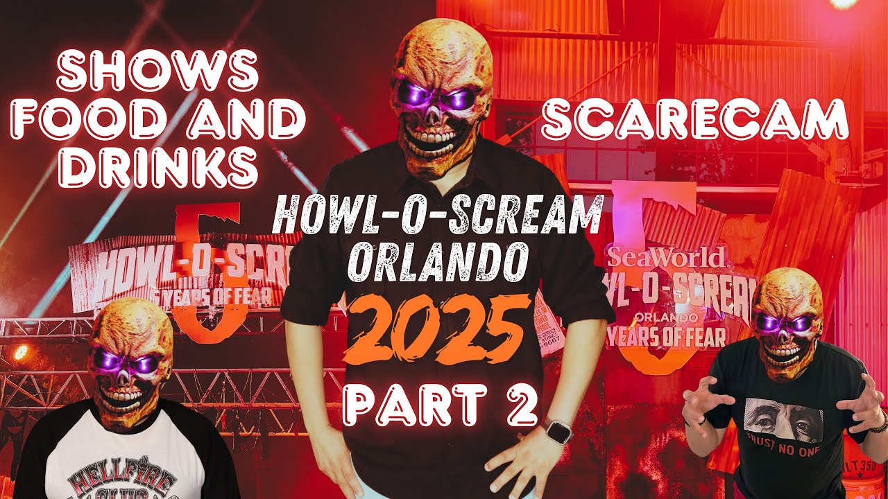 💀🎃 SeaWorld Orlando Howl-O-Scream 2025 | Part 2 — Shows, Food, Drinks & Scarecams!