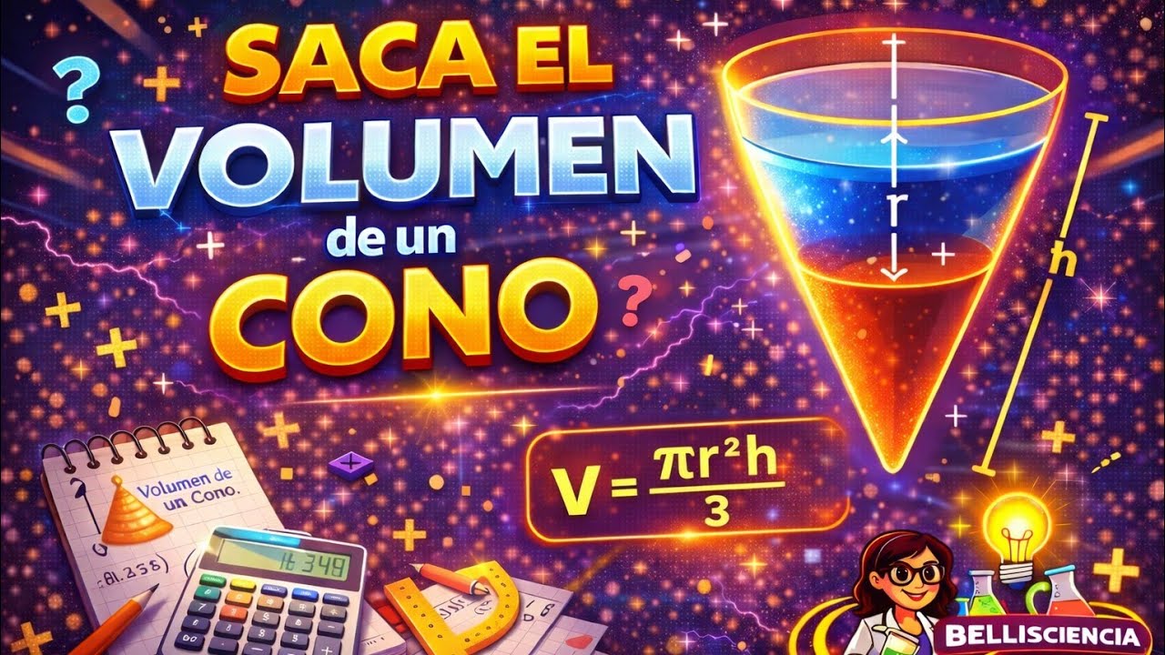 Volumen de un Cono FÁCIL y RÁPIDO | Fórmula y Ejercicio Paso a Paso