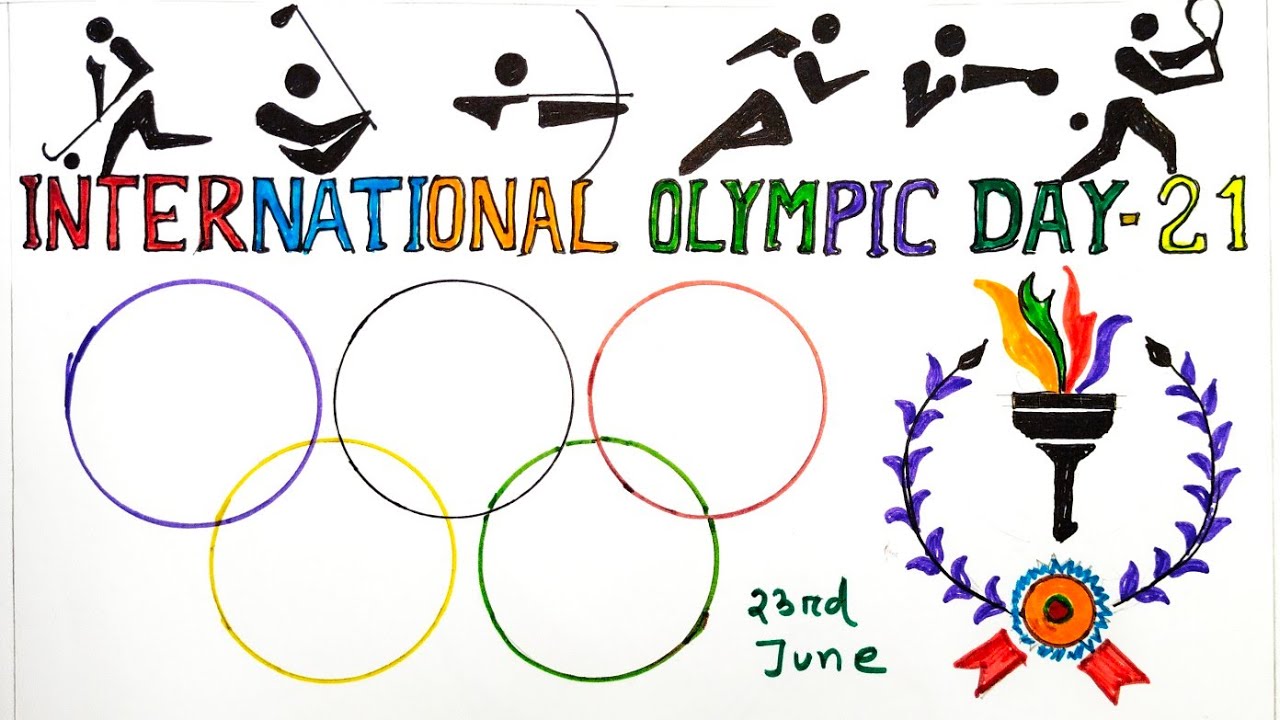 How To Draw a Olympic Flag,Game Icon and Massal Easy  process