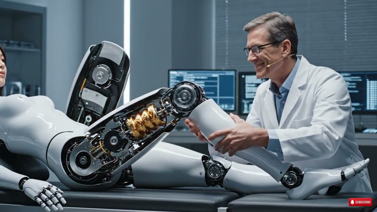 Repairing the Future: A Technician Restores a Humanoid Robot Outdoors