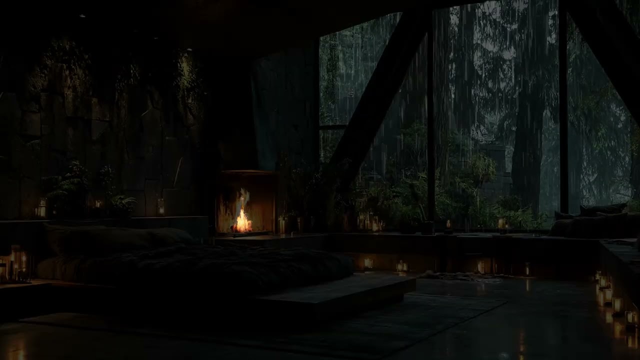 Soothing Fireplace and Rainfall Sounds for Mental Health, Deep Sleep, and Daily Relaxation