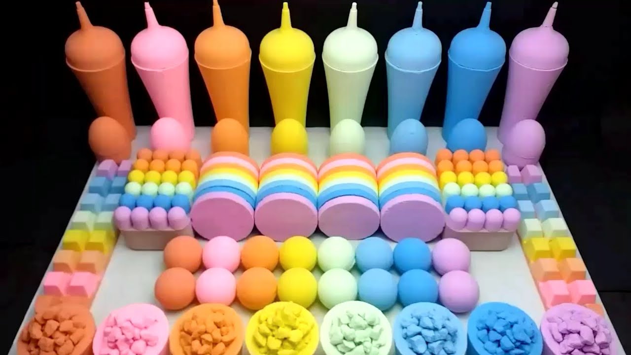ASMR baking soda rainbow | 8 colors