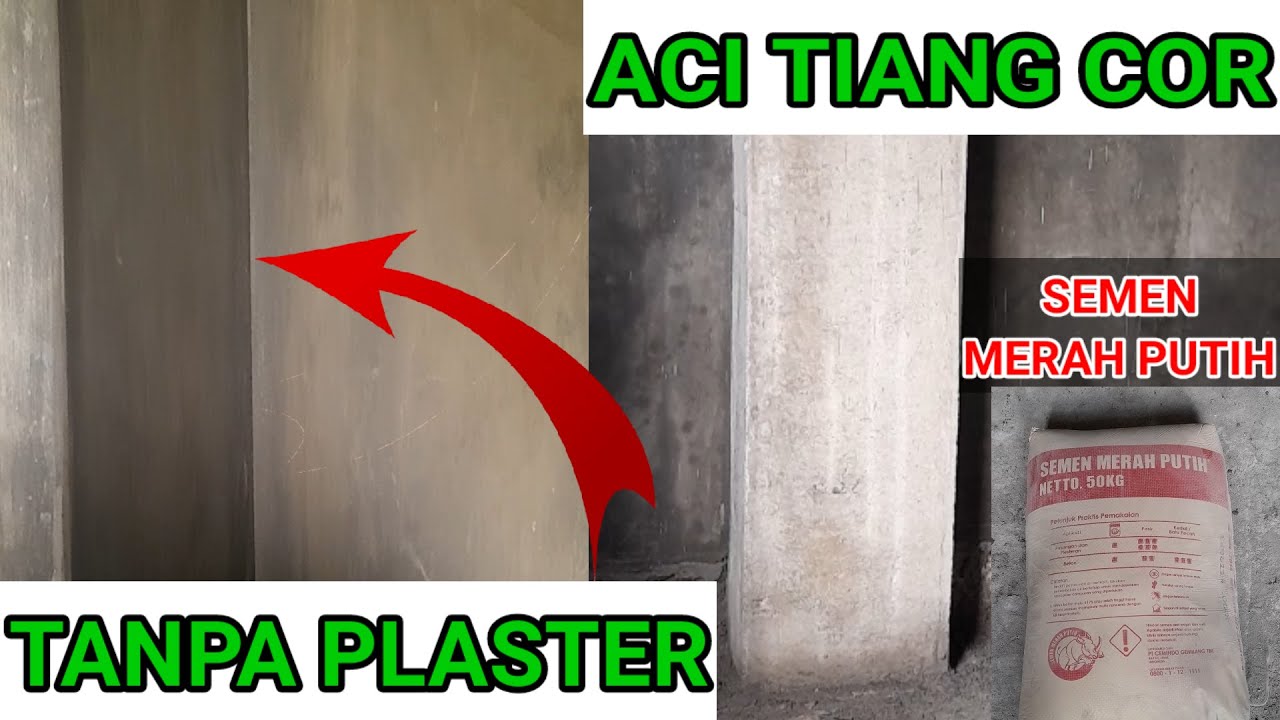 Cara mengaci tiang cor tanpa plester #video #finishing #tutorial  @Masker Bangunan