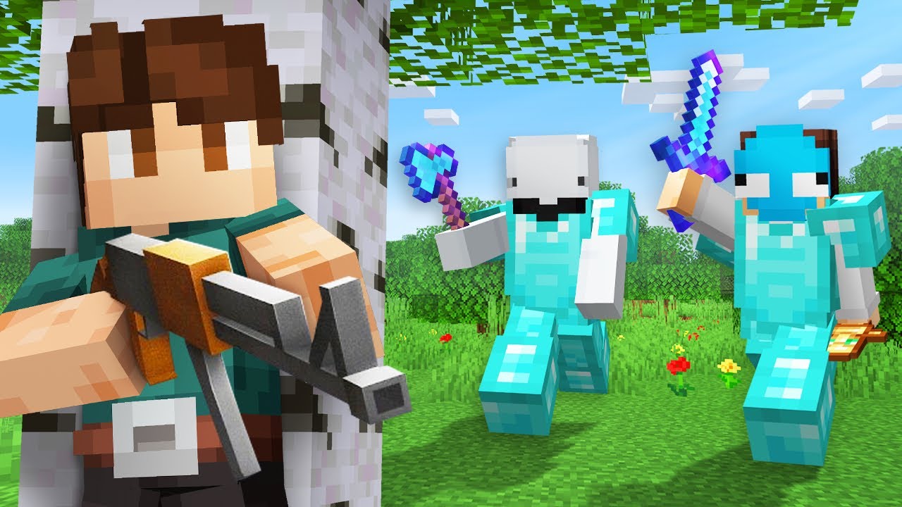 I Secretly used GUNS in Minecraft Manhunt!