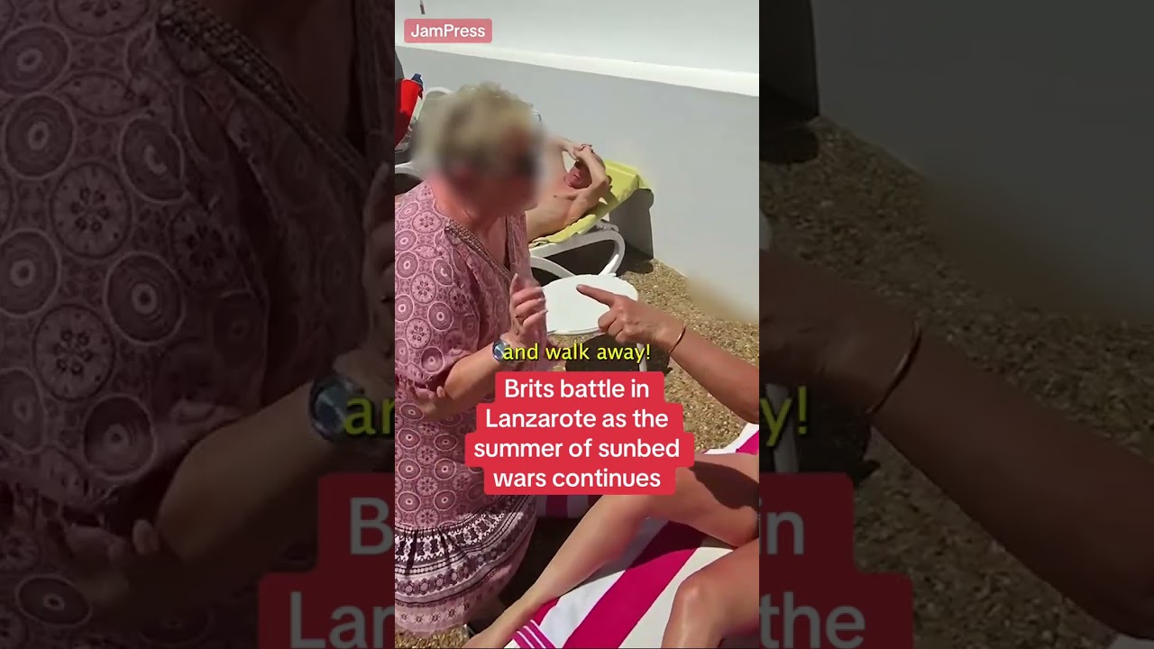 Brits battle in Lanzarote as the summer of sunbed wars continue #themirror #travel