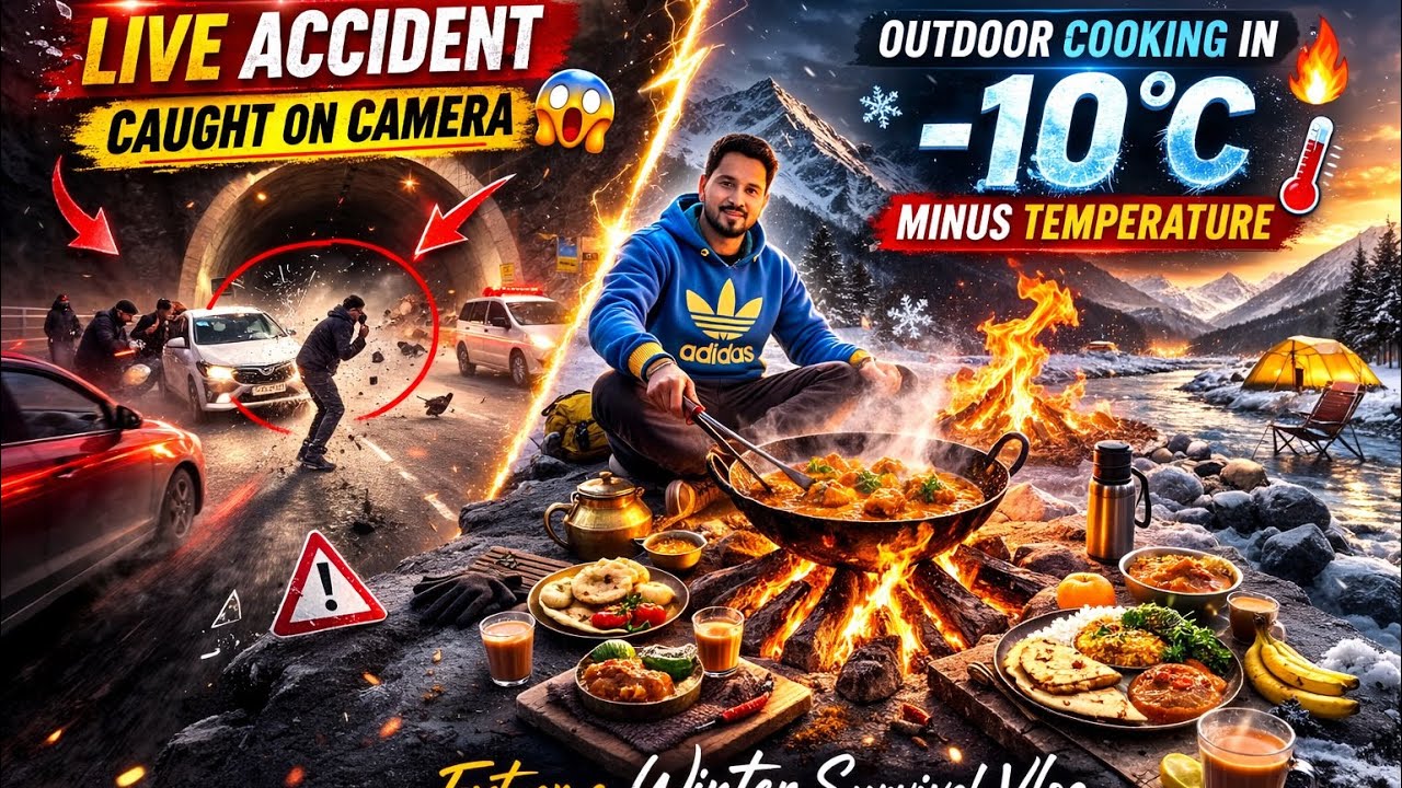 😱 LIVE ACCIDENT || 🔥 MINUS TEMPERATURE COOKING || Pawan Thakur #vlog #travel #trending 