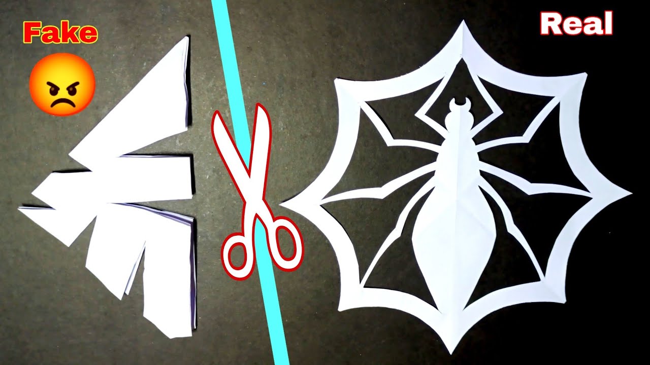 How To Cut Paper Into A Spider | Easy Origami / Makdi Paper Art || Dk Sabkuch Crafts