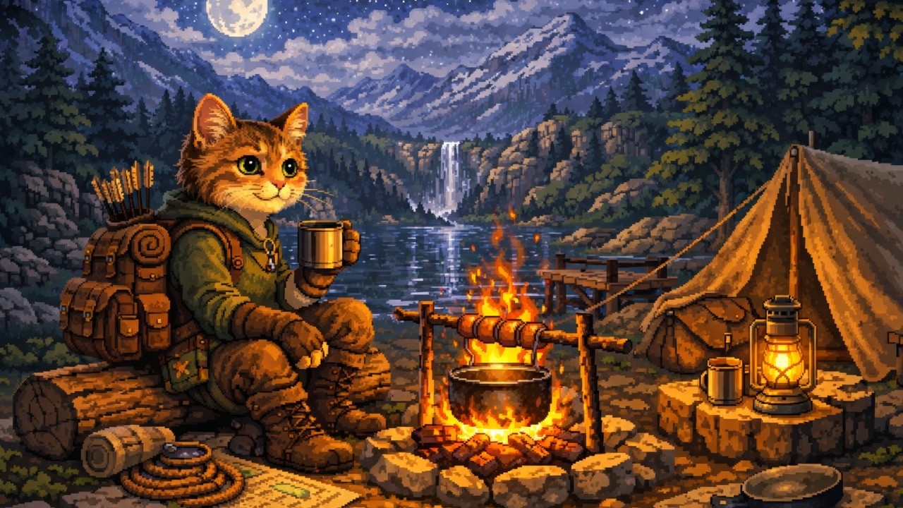 Lofi Music for Focus Study and Deep Relaxation || The fire is warm you can rest here tonight