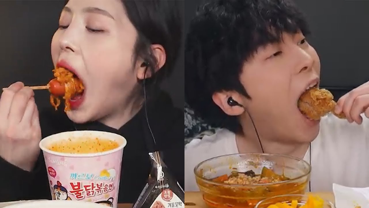 Mukbangers doing insanely BIG BITES