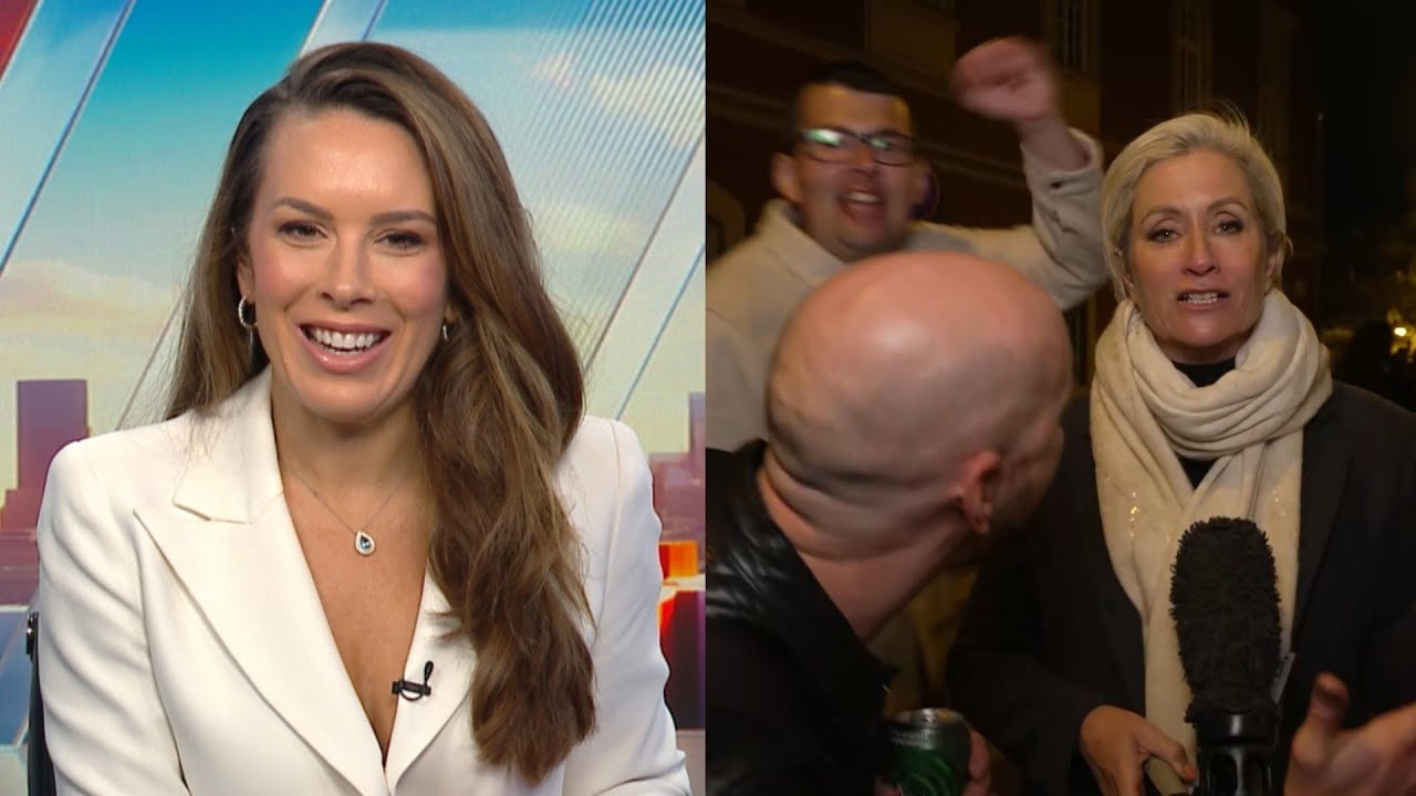 Reporter interrupted in Budapest by celebrations following Orban defeat