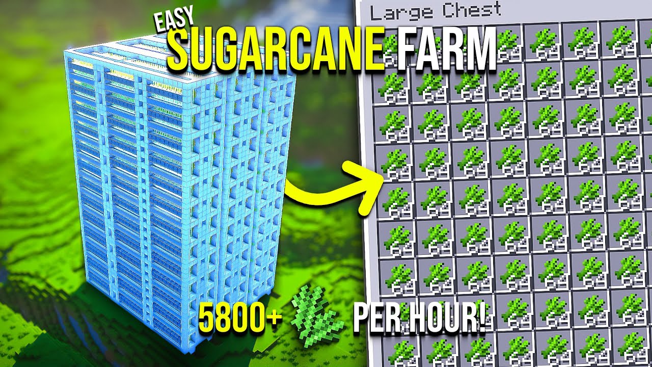 Minecraft Sugar Cane Farm 1.21 - BEST DESIGN - 5800+ Per Hour!