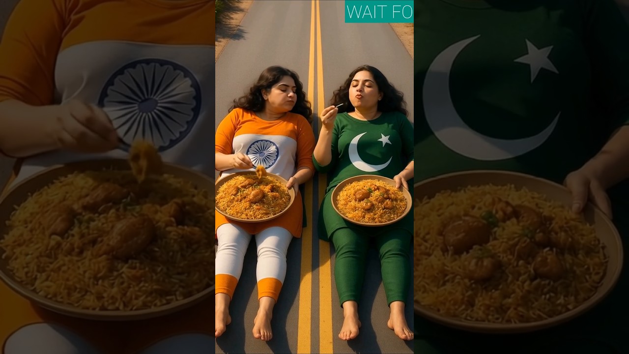 India vs Pakistan: The Ultimate Chicken Biryani Eating Challenge 🍗🍛🇮🇳🇵🇰#ai #india #indiapakistan