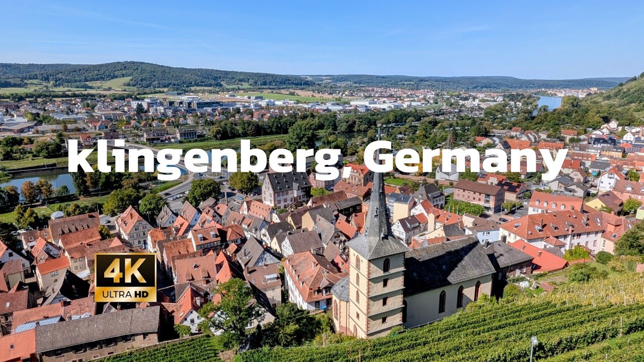 Walking in klingenberg Germany, 4K 