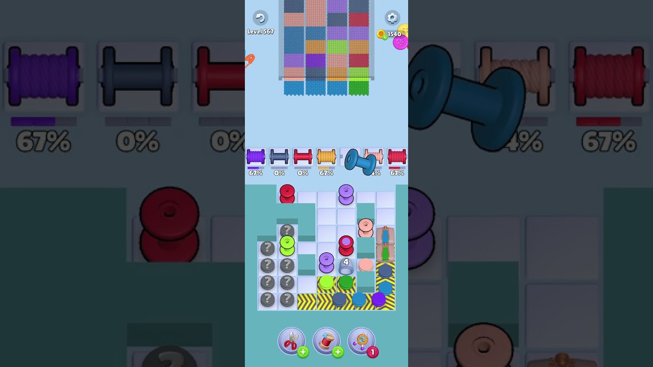Knit Out Level 567 Solution #knitoutpuzzlegame #knitout #knitoutlevel #knitoutgame #level567