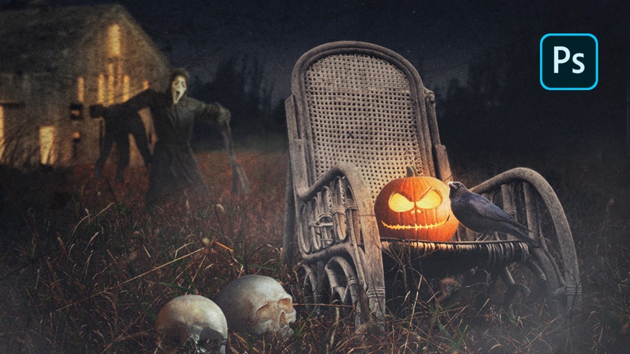 Halloween Concept art-  photoshop manipulation tutorial Free PSD file