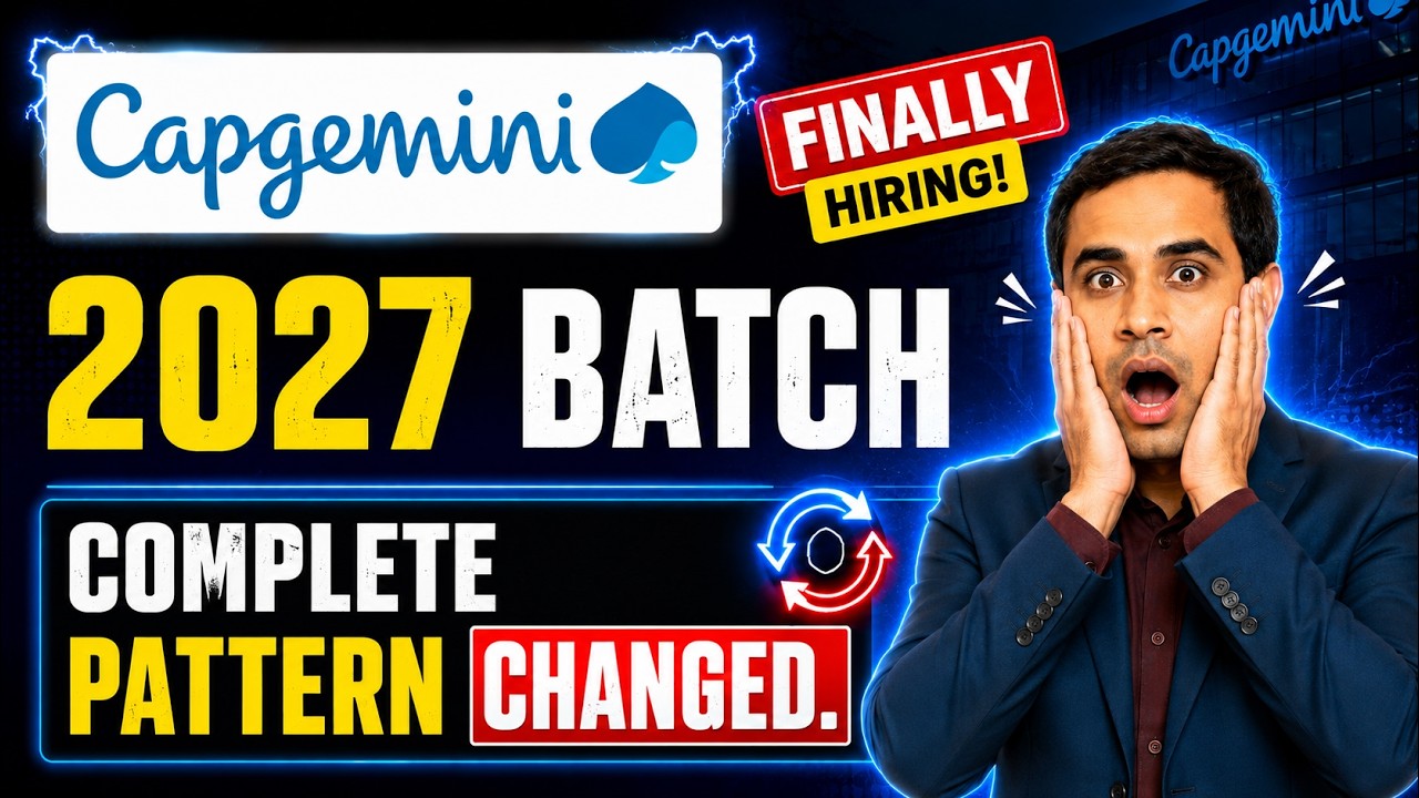 Capgemini открывает набор | Выпуск 2027 | Полностью изменен формат тестирования