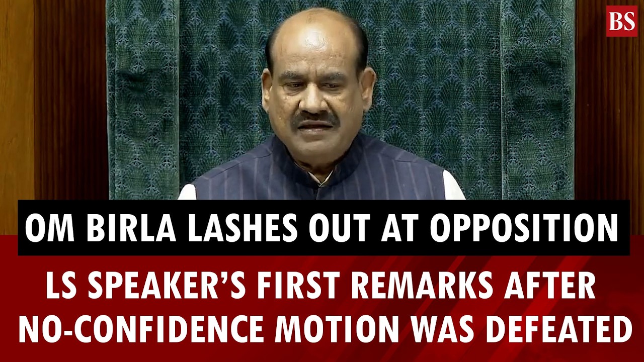 Watch: LS Speaker’s first remarks after no-confidence motion was defeated | Lok Sabha | Parliament 