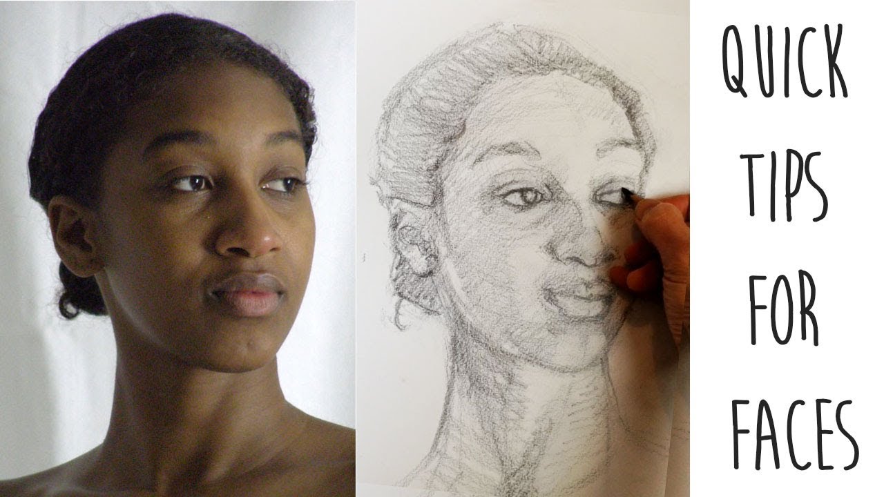 DRAWING FACES - front angles - Tips for mouth nose and eyes